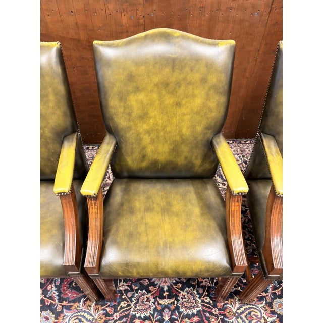 Animal Skin English Chesterfield President Chairs, Set of 6 For Sale - Image 7 of 13