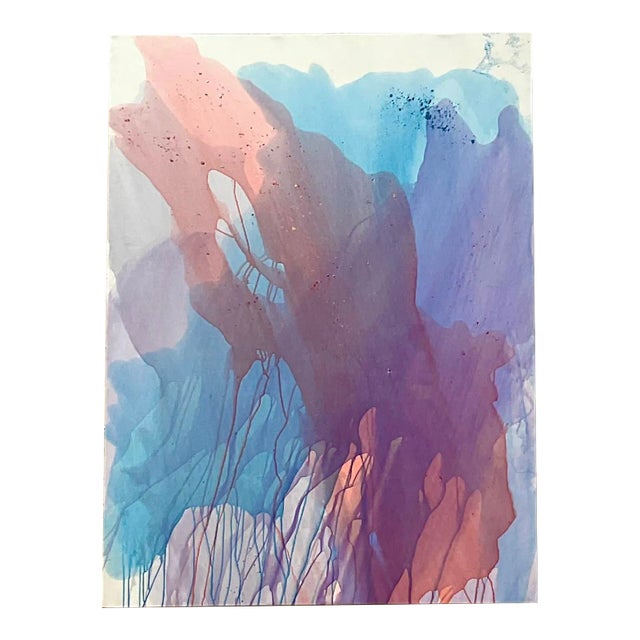 Vintage Monumental Boho Signed Original Abstract Oil Painting For Sale