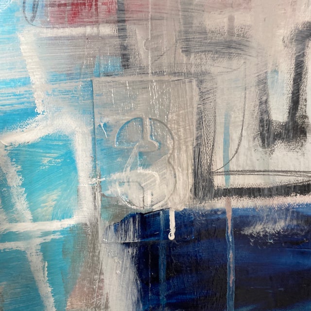 Textile “Lyrical Meaning" Contemporary Abstract Original Mixed-Media Painting by Linwood For Sale - Image 7 of 9