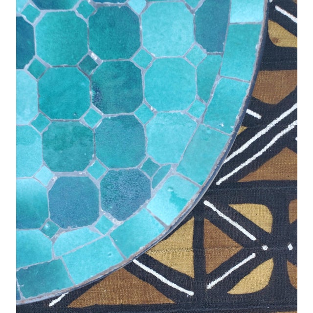 16" Emerald Aqua Moroccan Mosaic Table For Sale In Orlando - Image 6 of 7