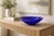 Late 20th Century Arthur Court Designs Cobalt Blue Ribbed Art Glass Bowl – 14.25” For Sale - Image 5 of 7