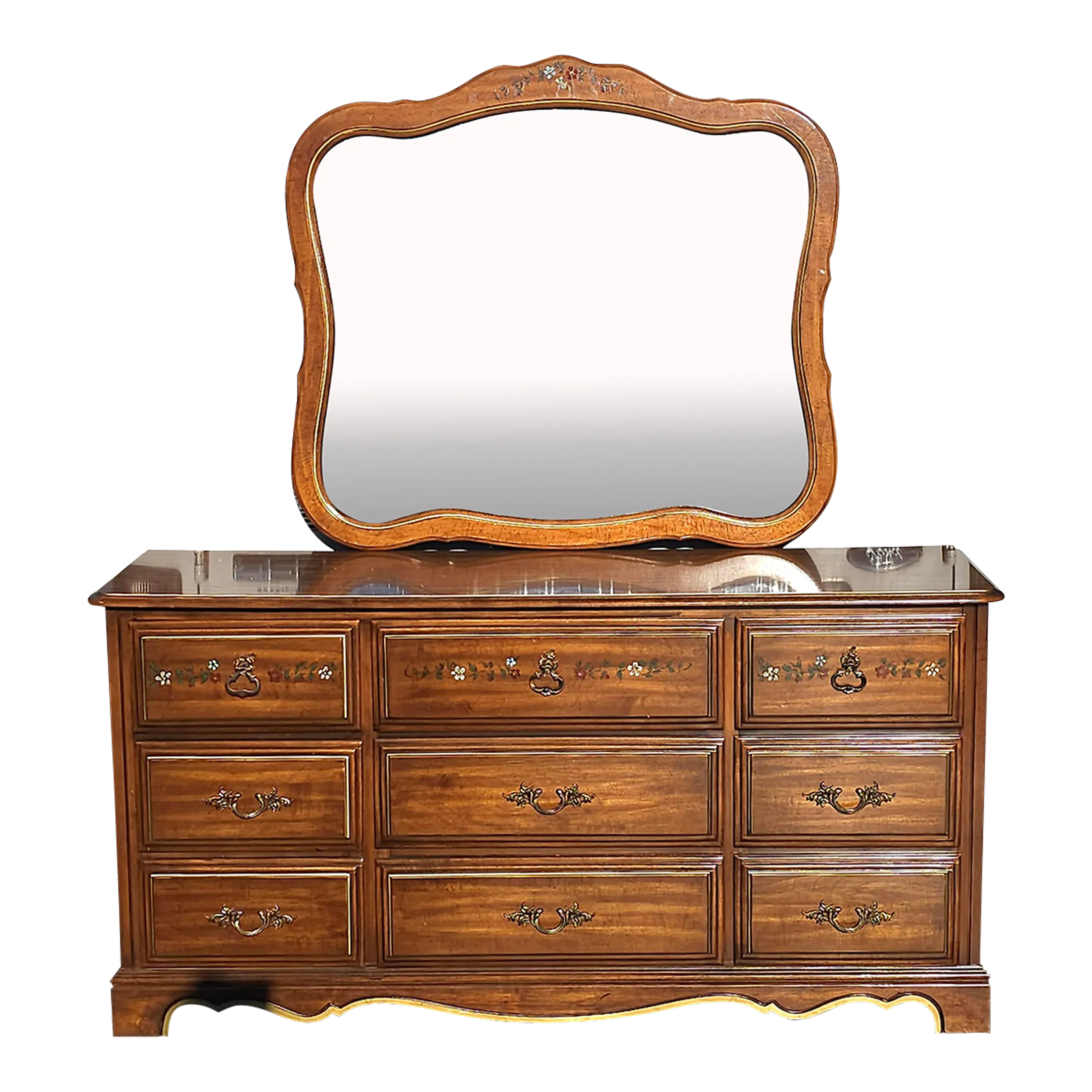 Henry Link Furniture Ornate and Partial Gilt Dresser With Lenoir