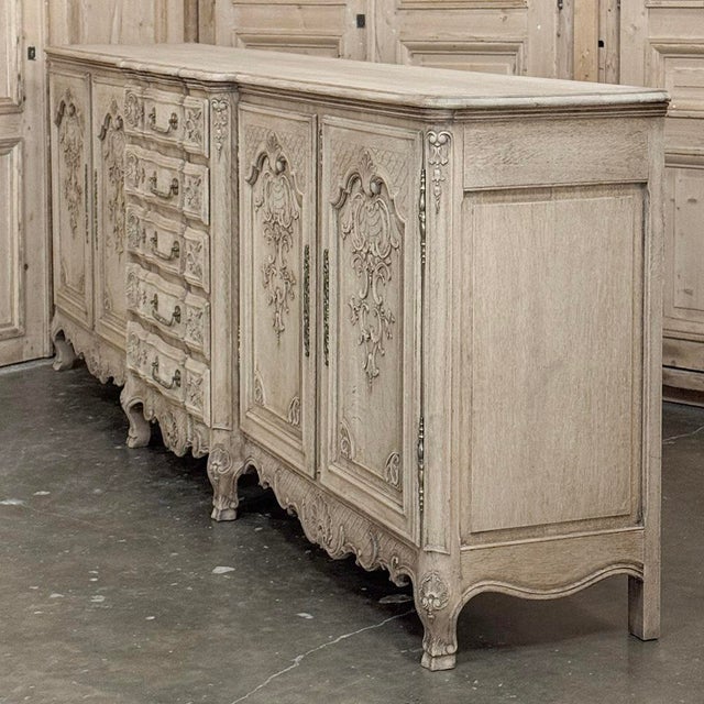 Grand Liégeois Louis XIV Style Stripped Oak Buffet ~ Credenza For Sale - Image 11 of 18