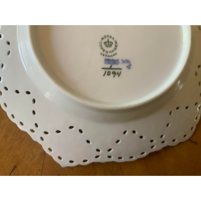 Ceramic 1960s Royal Copenhagen Blue Fluted Full Double Lace Design Plate For Sale - Image 7 of 7