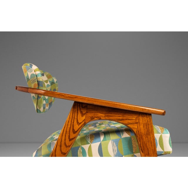 Rare Mid-Century Modern Low Profile 916-Cc Captains Chair in Oak Attributed to Adrian Pearsall for Craft Associates, Usa, C. 1960's For Sale - Image 13 of 18