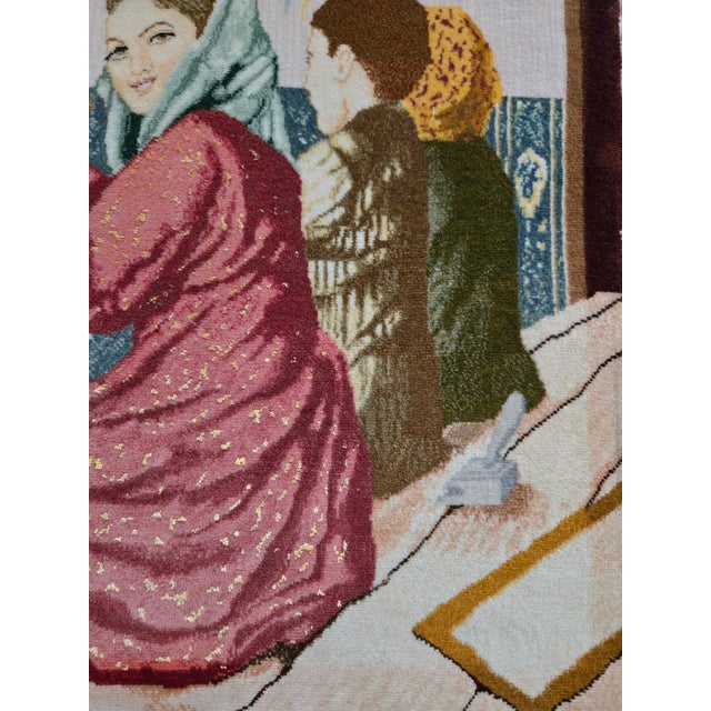 Vintage Persian Pictorial Tabriz Rug, Hand-Knotted Wool For Sale - Image 4 of 18