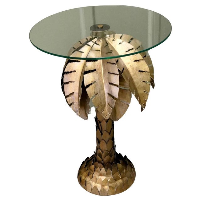 Gold French Palm Tree Table, 1970 For Sale - Image 8 of 8