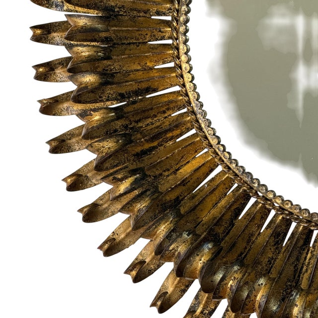 Vintage Italian Sun Mirror, 1950s For Sale - Image 9 of 10