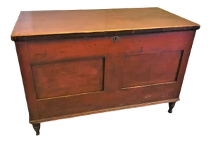 Early 20th Century Antique Original Red Wash American Trunk