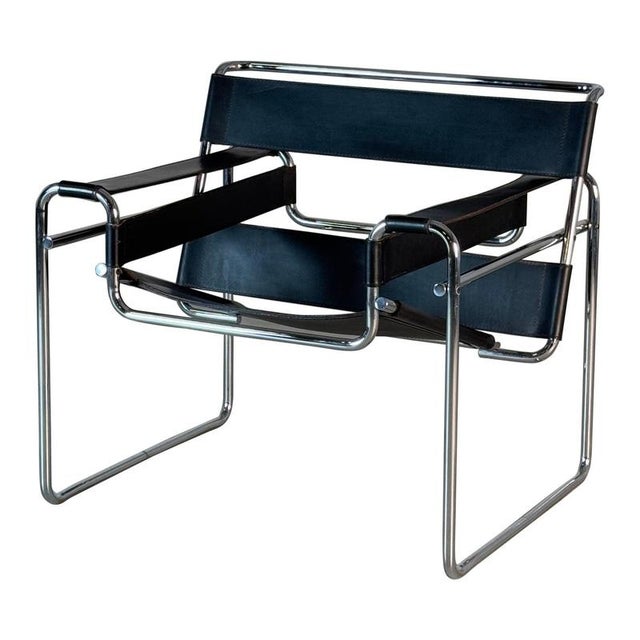 Bauhaus Wassily Chair in Leather by Marcel Breuer for Gavina, 1960s For Sale - Image 12 of 12