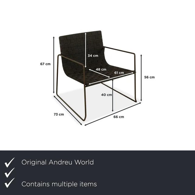 Modern Set of Andreu World Trenza Metal Armchairs For Sale - Image 3 of 12