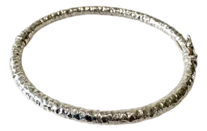 Painted Sterling Silver Bangle Bracelet Hammered Design