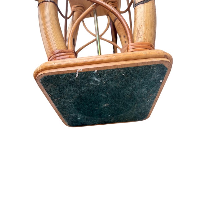 Wood Vintage Mid Century Modern Rattan Bentwood Table Lamp For Sale - Image 7 of 7