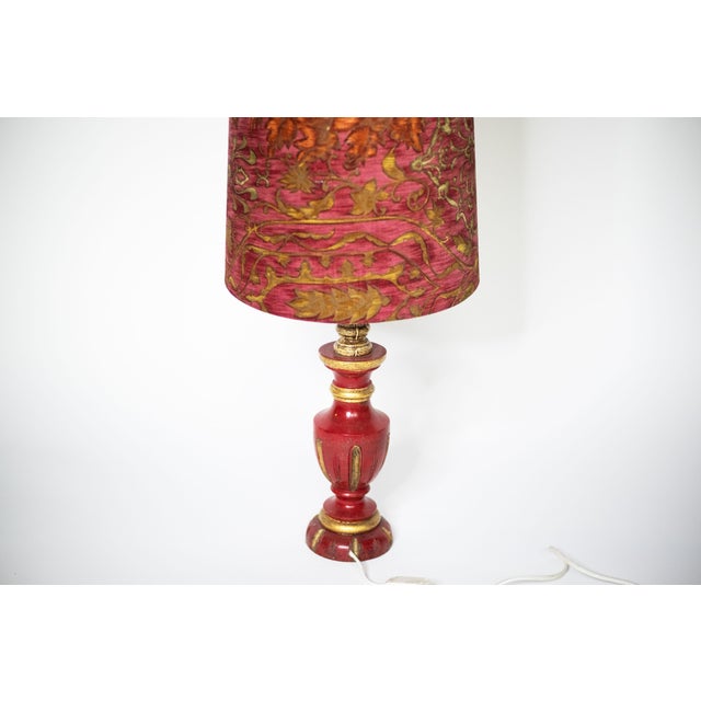 1950s Vintage Patterned Table Lamp, 1950s For Sale - Image 5 of 7