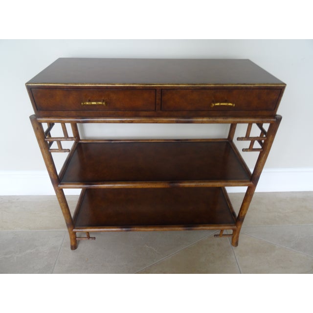 Traditional Faux Bamboo Console by Theodore Alexander For Sale - Image 3 of 7