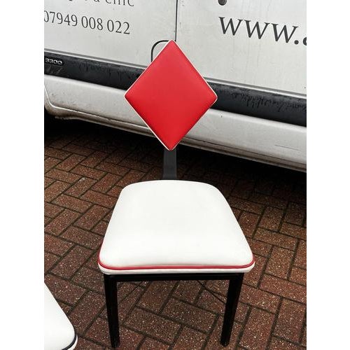 Mid-Century Modern Card Suit Dining Chairs, Set of 4 For Sale - Image 4 of 9