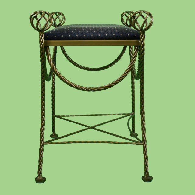 Late 20th Century Faux Rope Small Bench For Sale - Image 5 of 5