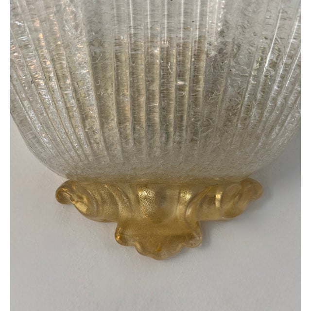 Glass Vintage Pressed Molded Murano Glass Wall Sconces, Italy, 1980, Set of 2 For Sale - Image 7 of 13