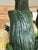 Green Sculptural Parrot Table Lamps With New Linen Shades - a Pair For Sale - Image 8 of 12
