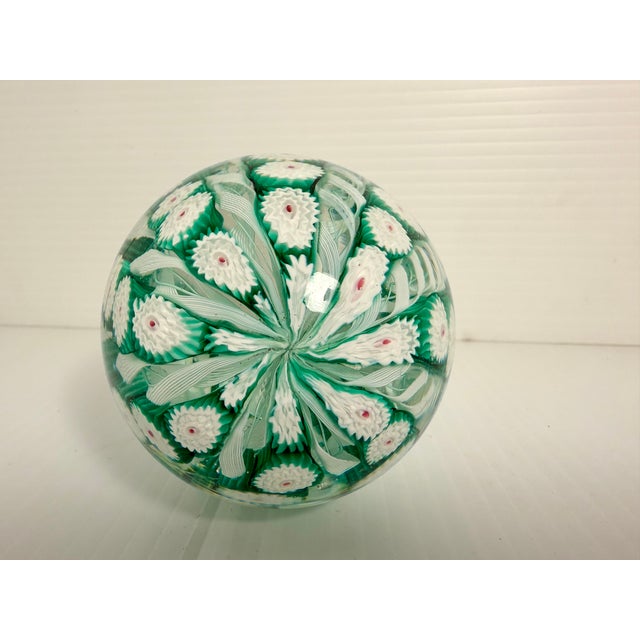 Gorgeous Vintage Murano Style art glass paper weight in the form of a doorknob (not signed). This paper weight features...