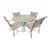 Brown Jordan 5 Pc Outdoor Dining Set Table, 4 Chairs With Umbrella and Stand For Sale