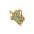 Asian Protective Turtle Turquoise & Gold Chunky Adjustable Ring, Size 8 For Sale - Image 3 of 6