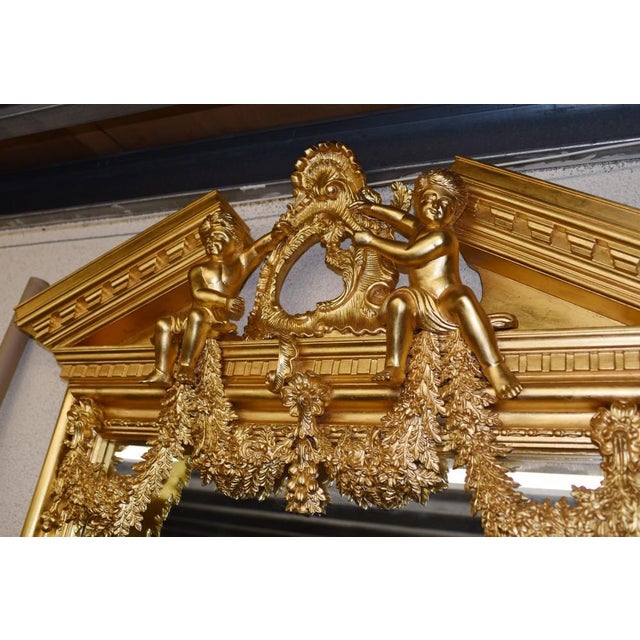 English Neo-Classical Gilt Mirror with Palladian Cherubs For Sale - Image 16 of 18