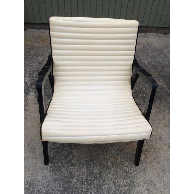 Mid-Century Black & Ivory Lounge Chair | Chairish