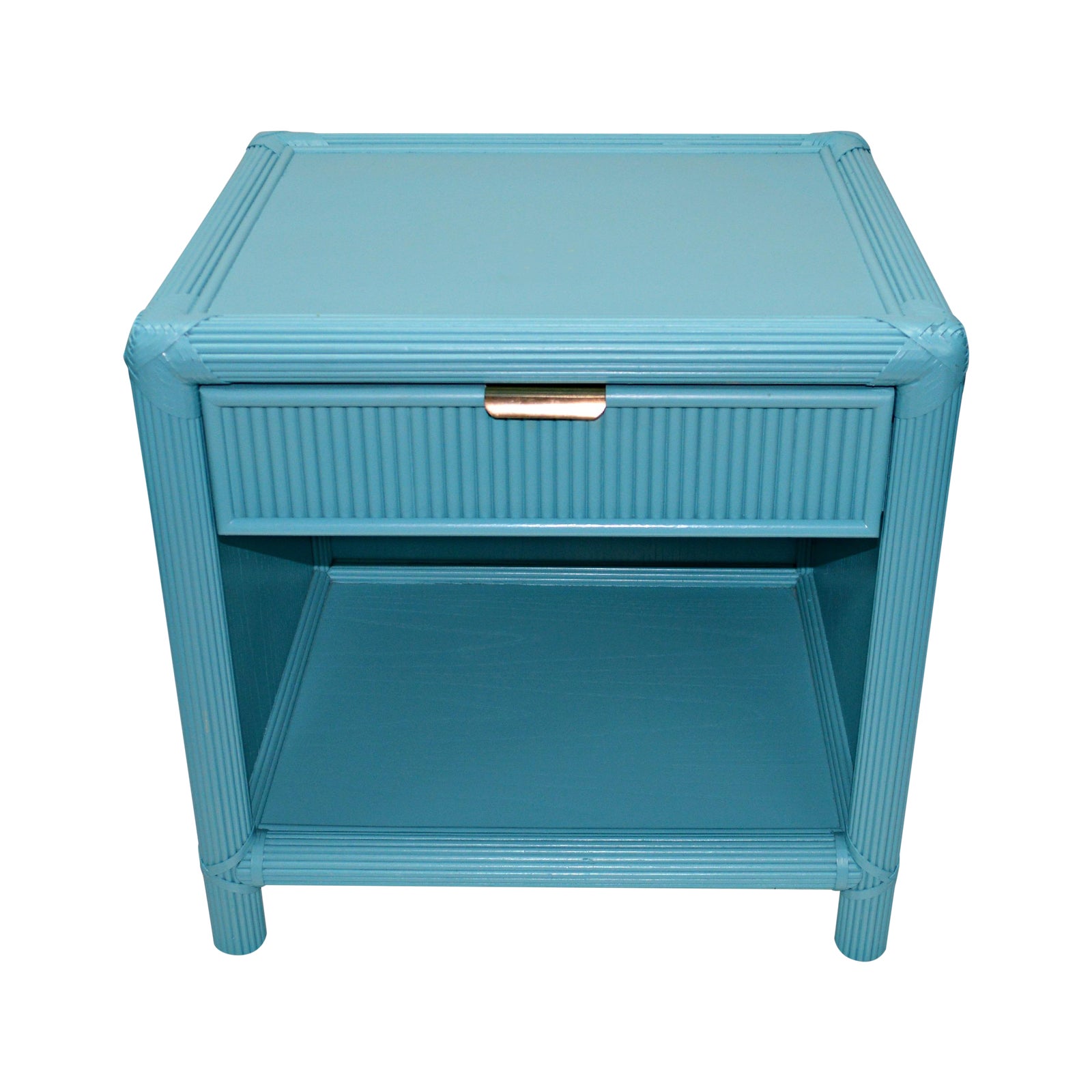 BlueGreen Rattan Nightstand Chairish