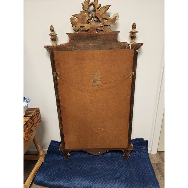 Vintage Neoclassical Louis XVI Style Giltwood & Painted Mirror by LaBarge For Sale - Image 16 of 16