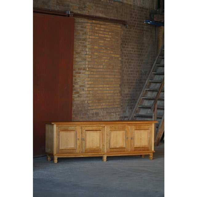 Danish Oak Sideboard with Paneled Doors, 1950s For Sale - Image 4 of 18