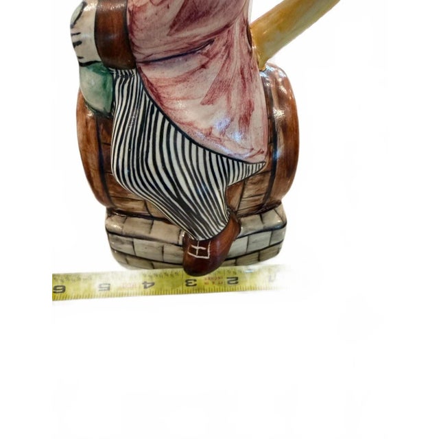Vintage Portuguese Faianças Santana Toby-Style Character Pitcher For Sale - Image 11 of 11