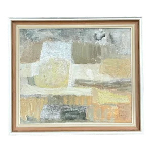 Vintage Boho 1966 Original Abstract Oil on Board