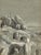 Paper Rock Cave Dwellings with Spearsmen, Early 19th Century, Grisaille Wash Drawing For Sale - Image 7 of 7