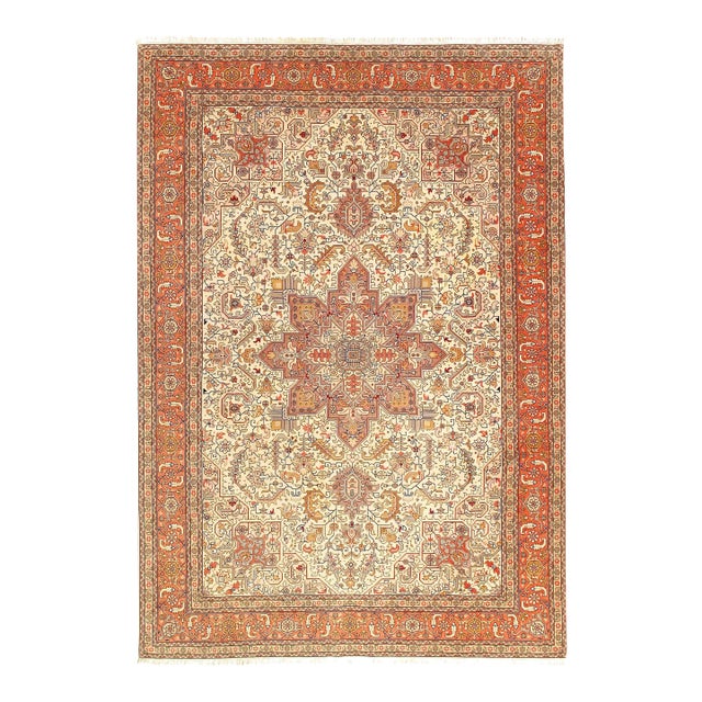 Pasargad DC Ivory Silk & Wool Rug For Sale