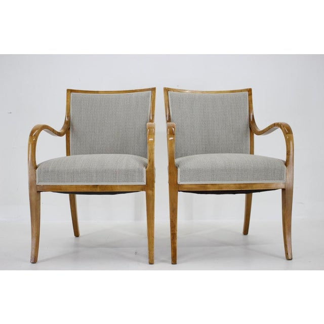 Set of Vintage Danish Armchairs in Birch by Frits Henningsen, 1950s For Sale - Image 6 of 18