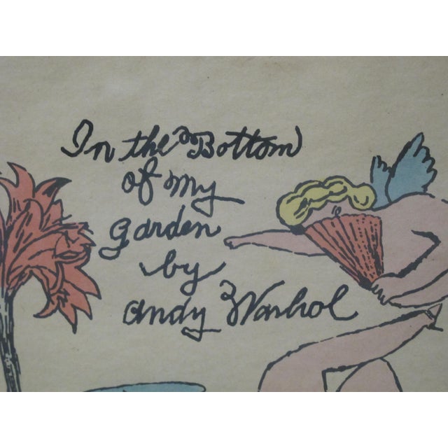 Pop Art Andy Warhol Title Page of in the Bottom of My Garden Cherubs Signed Lithograph For Sale - Image 3 of 6