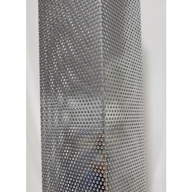 Metal 1980s Postmodern Pierced Metal Skyscraper Table Lamp For Sale - Image 7 of 11