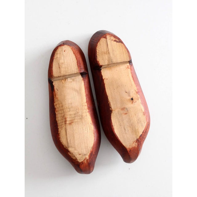 Vintage Folk Art Carved Wood Clogs For Sale - Image 11 of 12