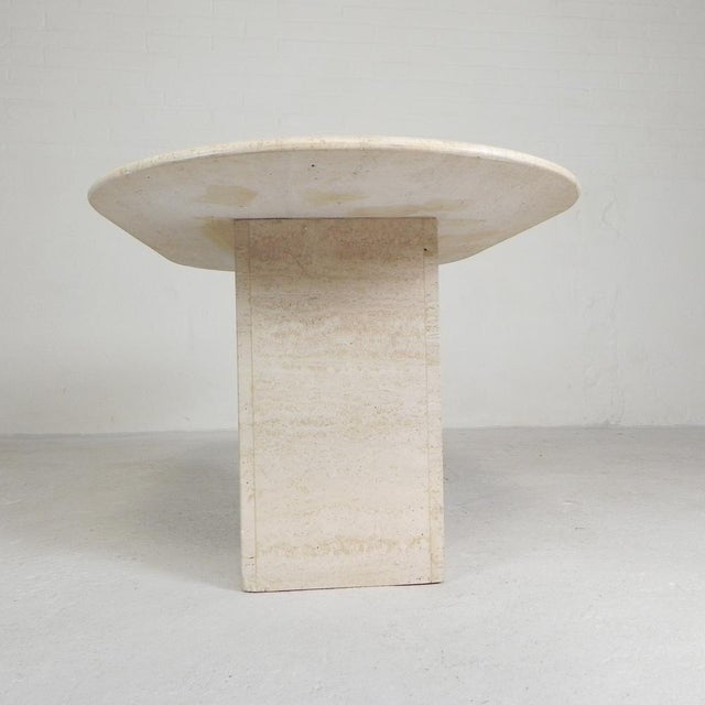 1970s Mid-Century Travertine Coffee Table with Oval Top, 1970s For Sale - Image 5 of 18