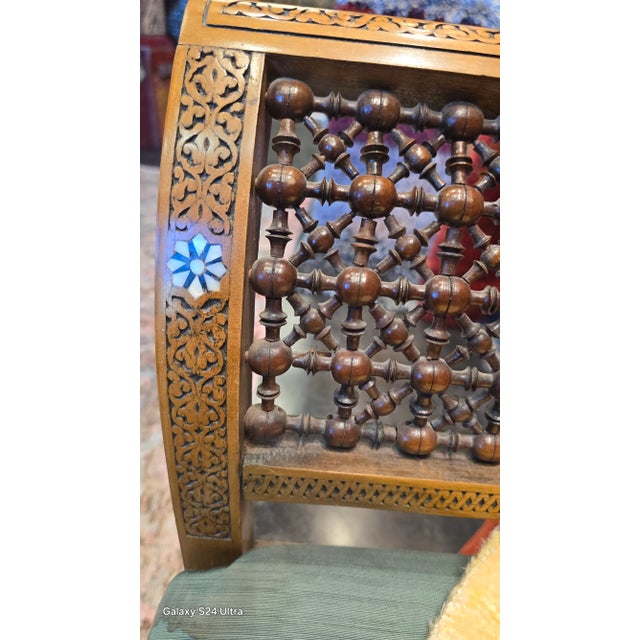 Late 20th Century Arabesque Moorish Damascus Bench For Sale - Image 4 of 12