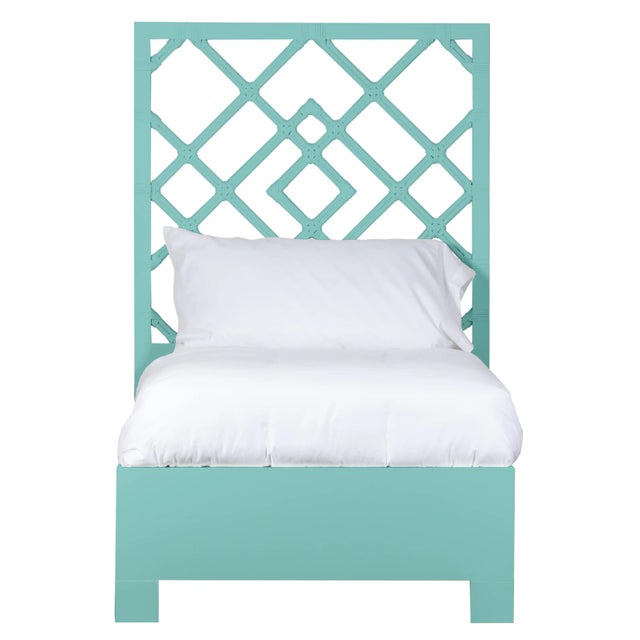 Coastal Darien Bed Twin Extra Long - Turquoise For Sale - Image 3 of 3