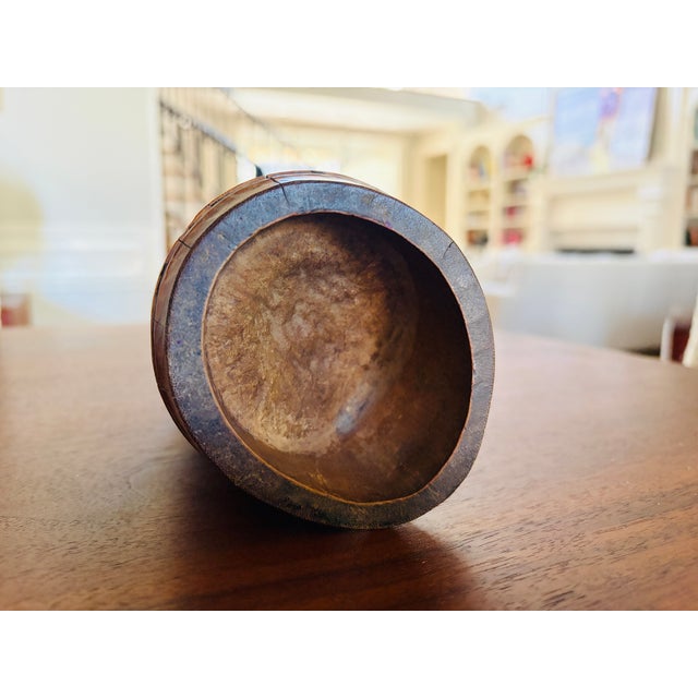 Antique Chinese Carved Bamboo Brush Pot Bitong Qing Dynasty Scholar Landscape 6.5" For Sale - Image 13 of 14