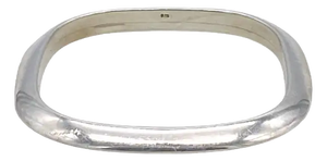 Modern Geometric Solid Sterling Silver Bangle