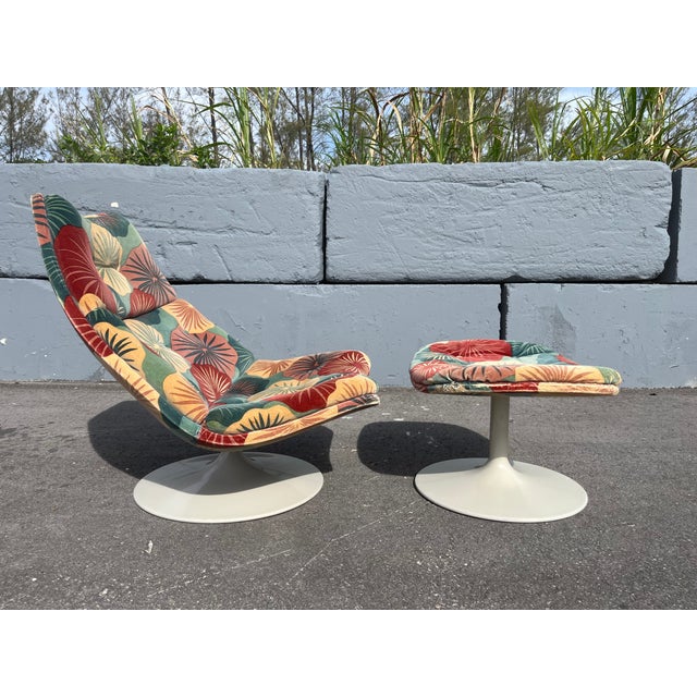 Mid Century F588 Lounge Chair With Ottoman by Geoffrey Harcourt Artifort, 1970s For Sale In Miami - Image 6 of 16