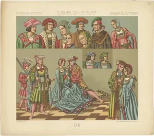 Racinet, European 15th-16th Century Costumes, Paper