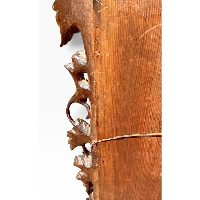 Black Forest Hand Carved Walnut Mirror Vines Leaves Berrys For Sale - Image 13 of 17