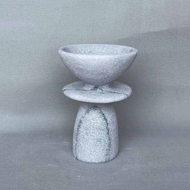 Unique Naxian Marble Vessel by Tom Von Kaenel Unique piece. Dimensions: Ø 12.5 x H 18 cm. Materials: Naxian marble. The...