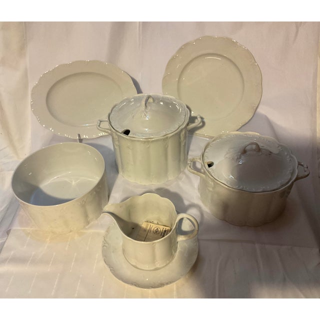1970s New 1970s Porcelain White, Called White Gold - Set of 22 Pieces For Sale - Image 5 of 18
