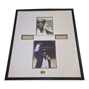 Framed Autographed Usher Raymond Poster From 2004 Truth Tour 2 Authentic Ticket.